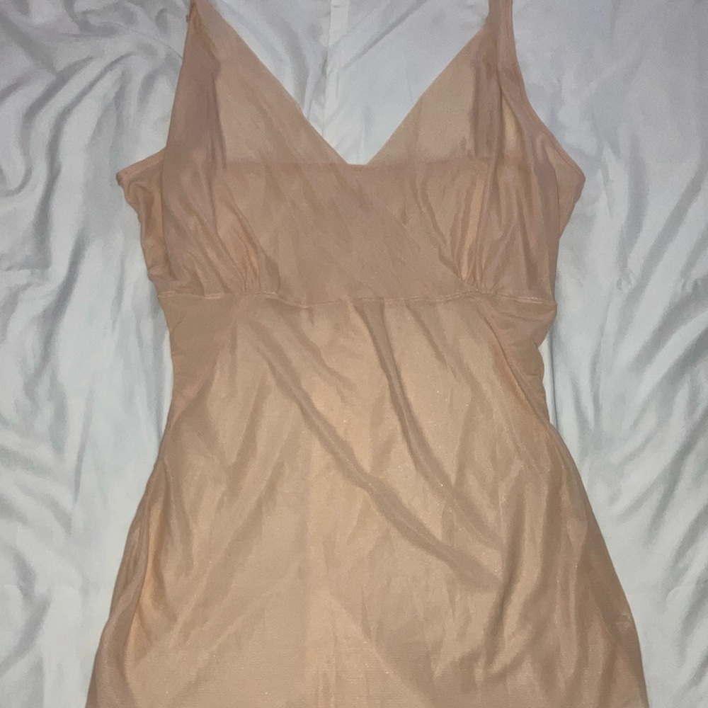 Peach V-Neck Slip Dress